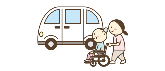 介護職員と車椅子