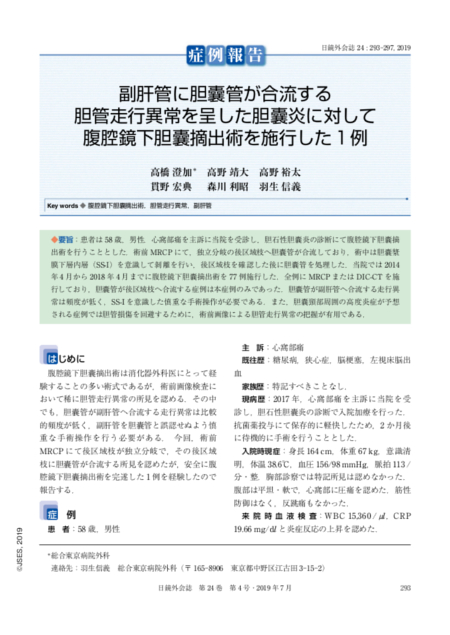 日本内視鏡外科学会雑誌24巻4号 症例報告