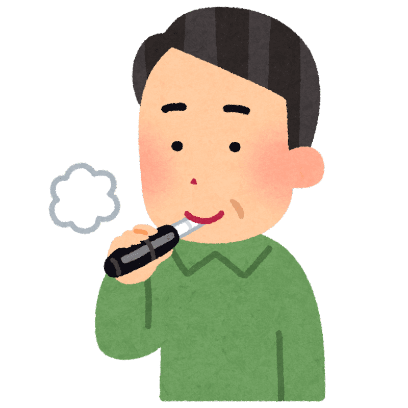 新型タバコを吸う男性のイラスト